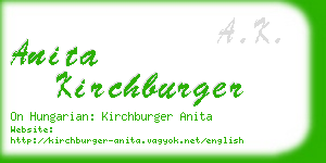 anita kirchburger business card